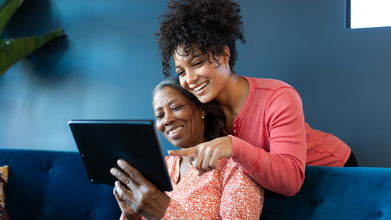 Daughter hugging her mother